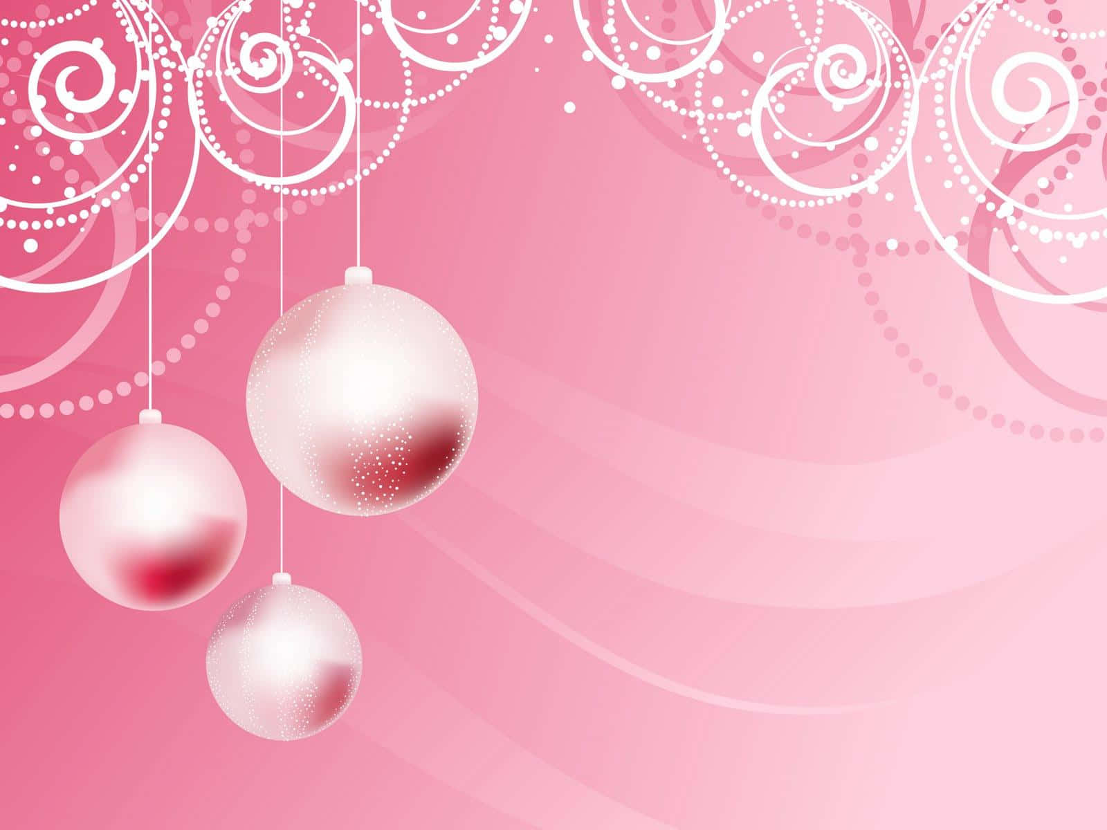 Pink Christmas Hanging Ornaments Background