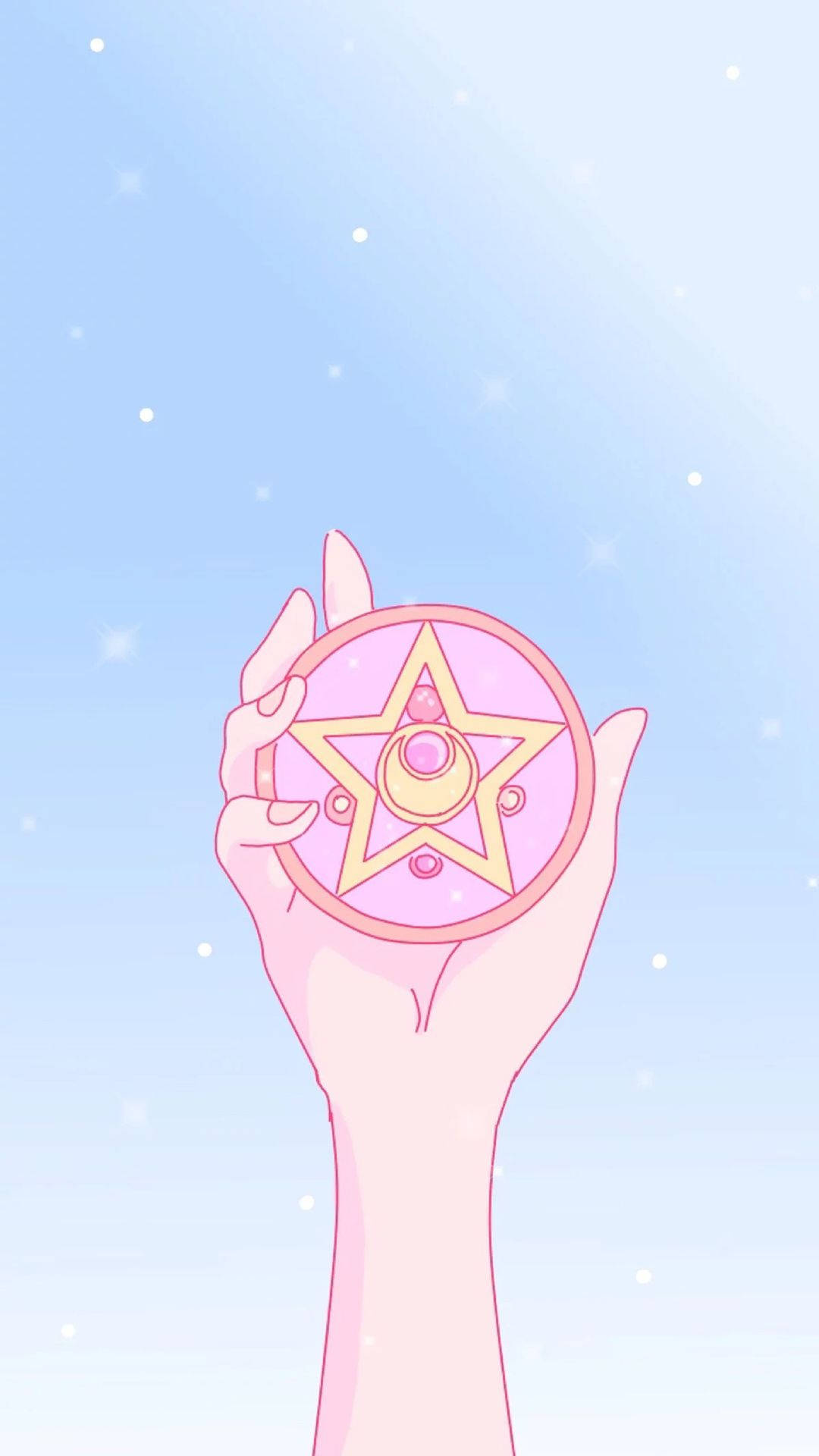 Pink Circle With Star Sailor Moon Iphone Background