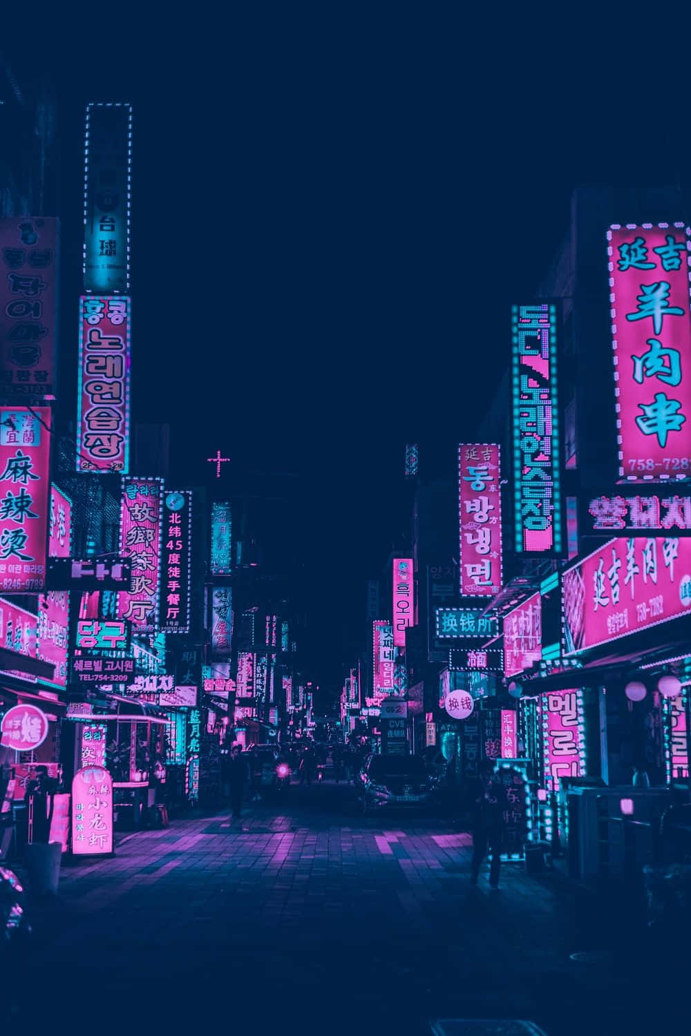 Pink City Neon Signs Background