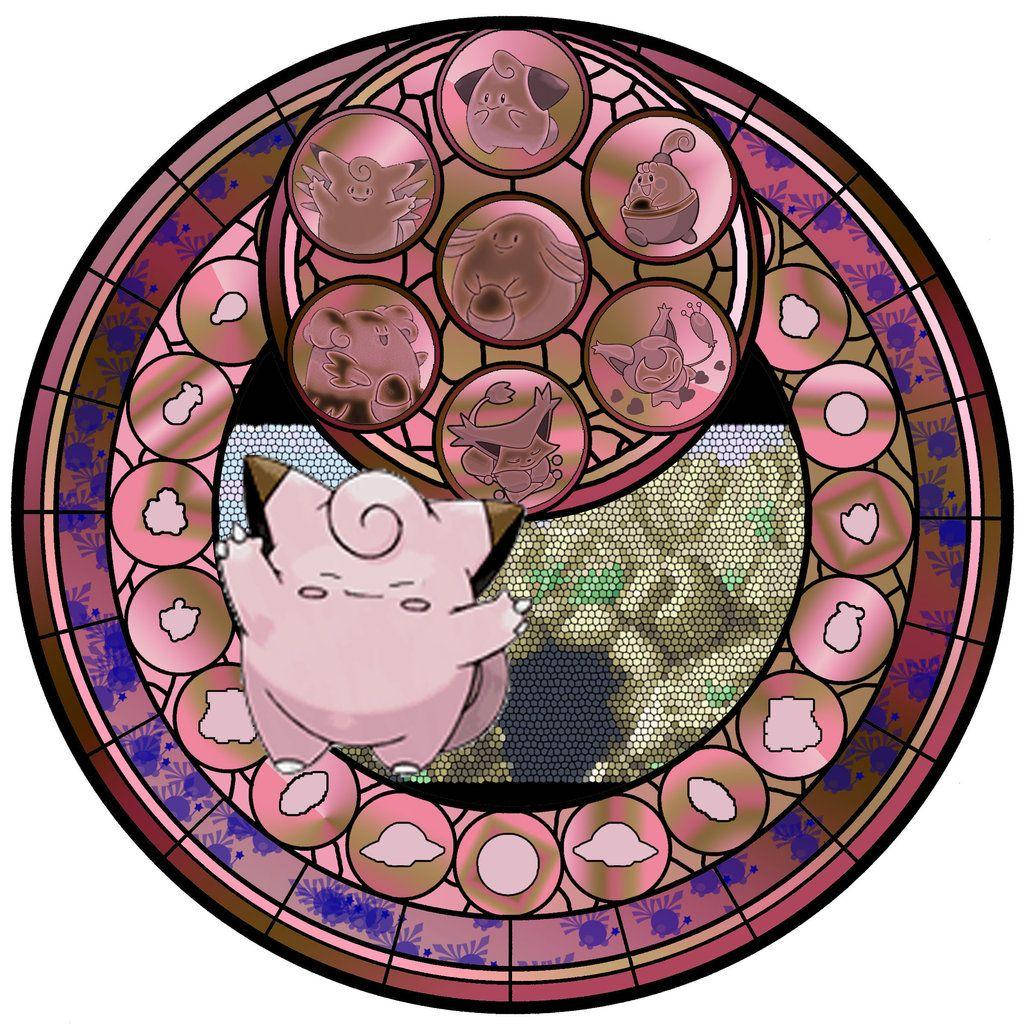 Pink Clefairy Pokémon Badge Background