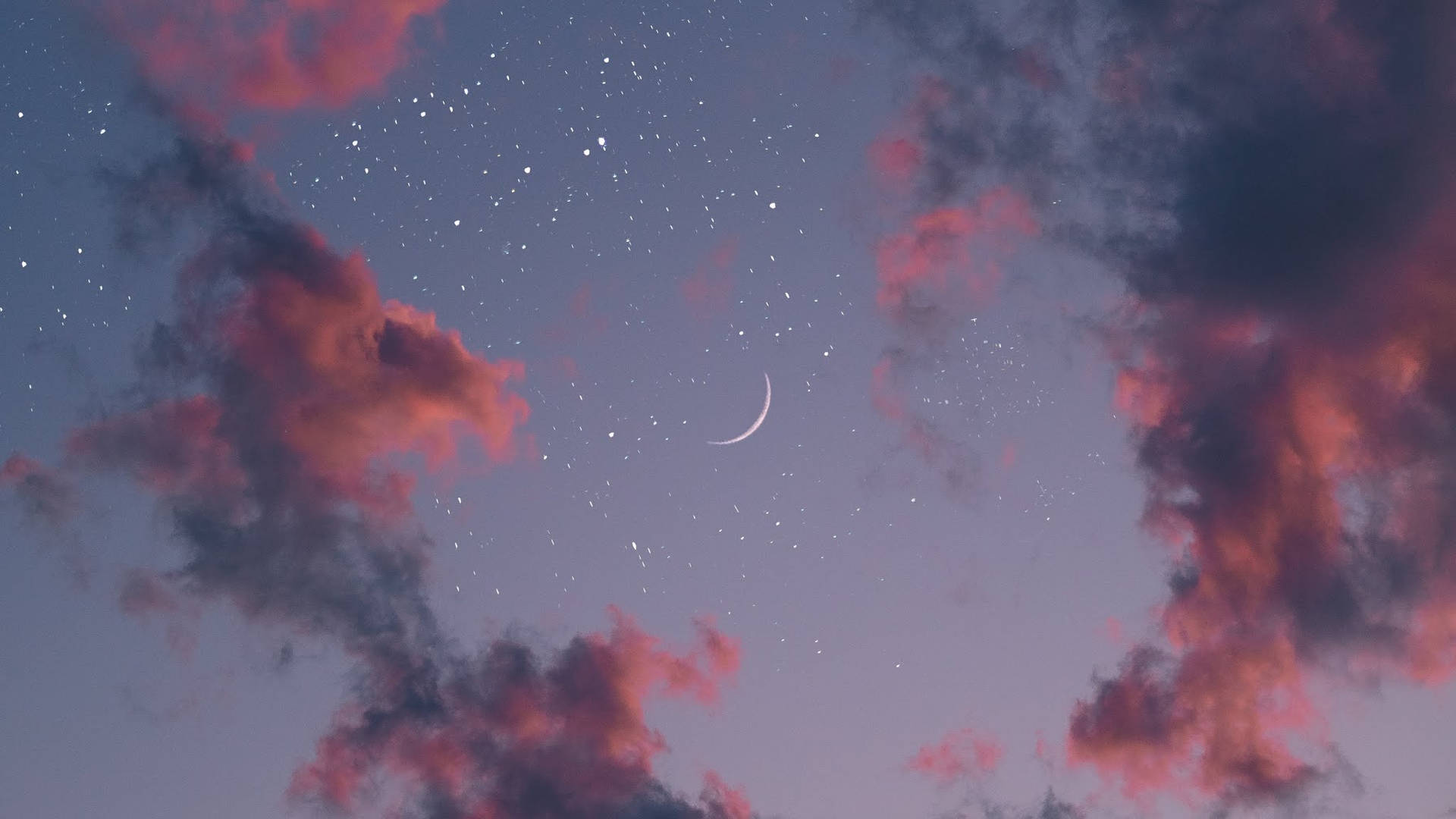 Pink Cloud Crescent Moon