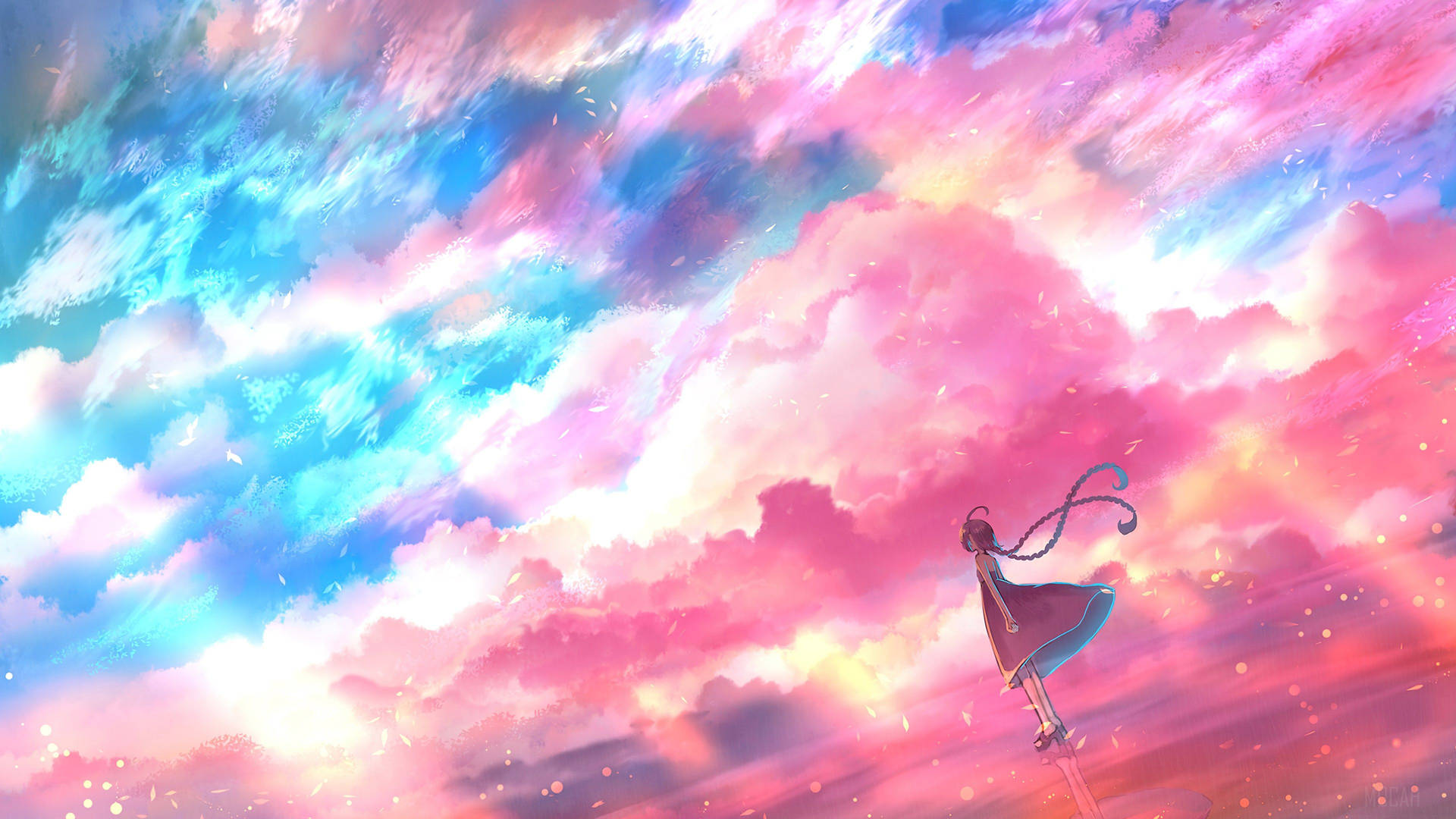 Pink Cloud Illustration Background