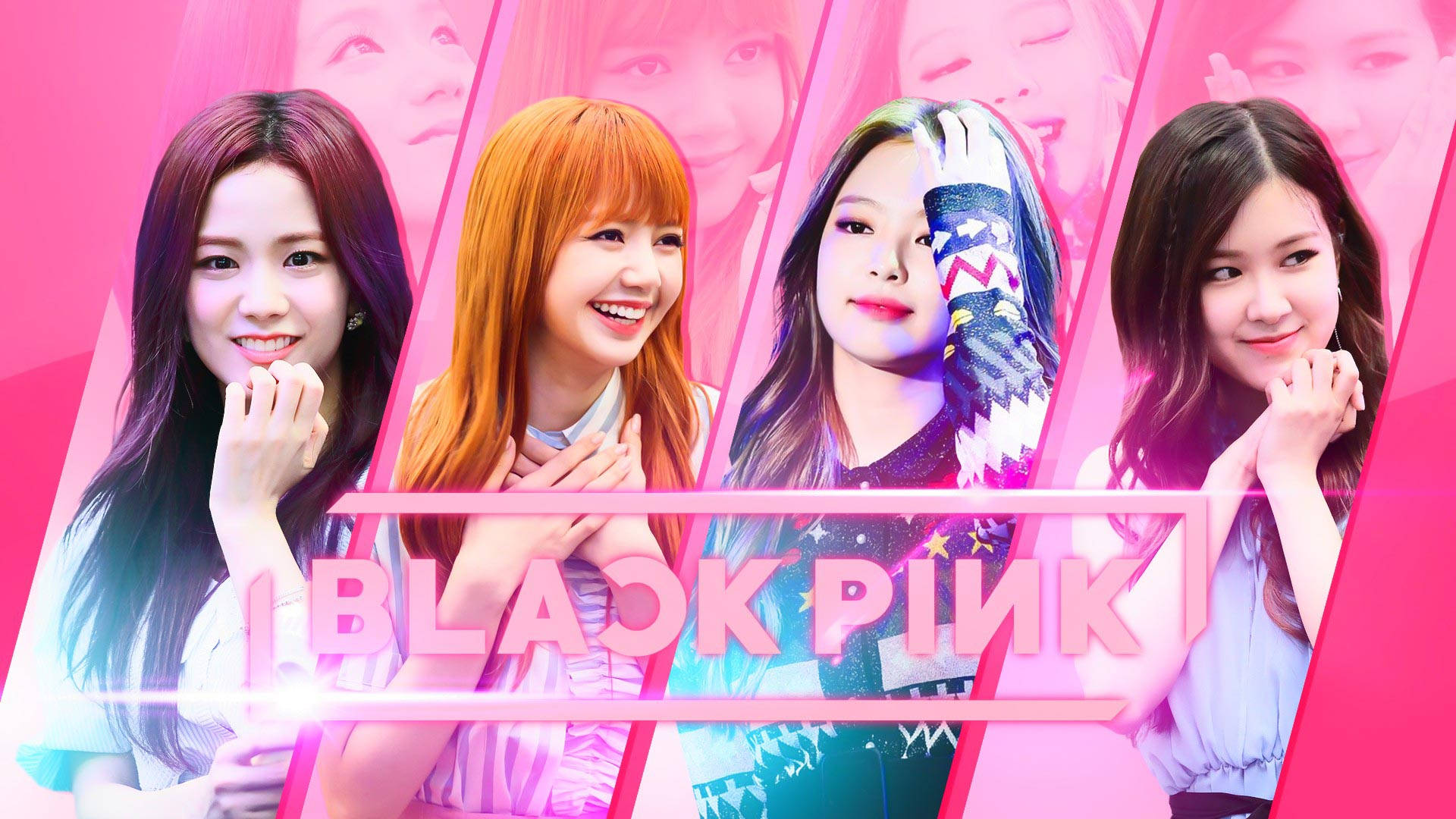 Pink Collage Blackpink Desktop Background