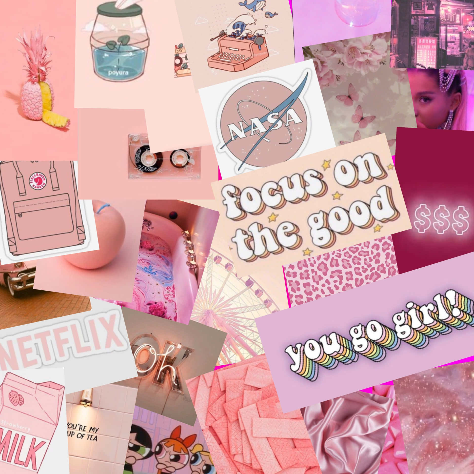 Pink Collage Daily Affirmation Motivation Background Background