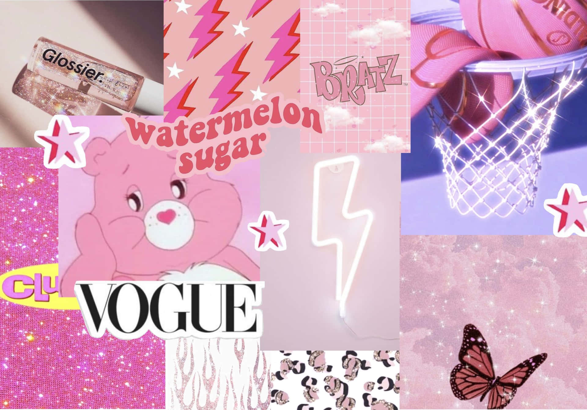 Pink Collage Random Girly Aesthetic Background Background