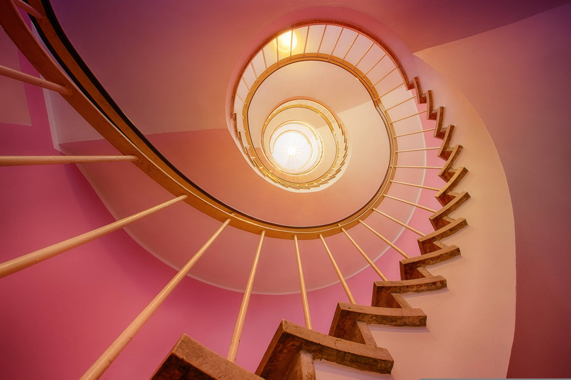 Pink Color Staircase Background