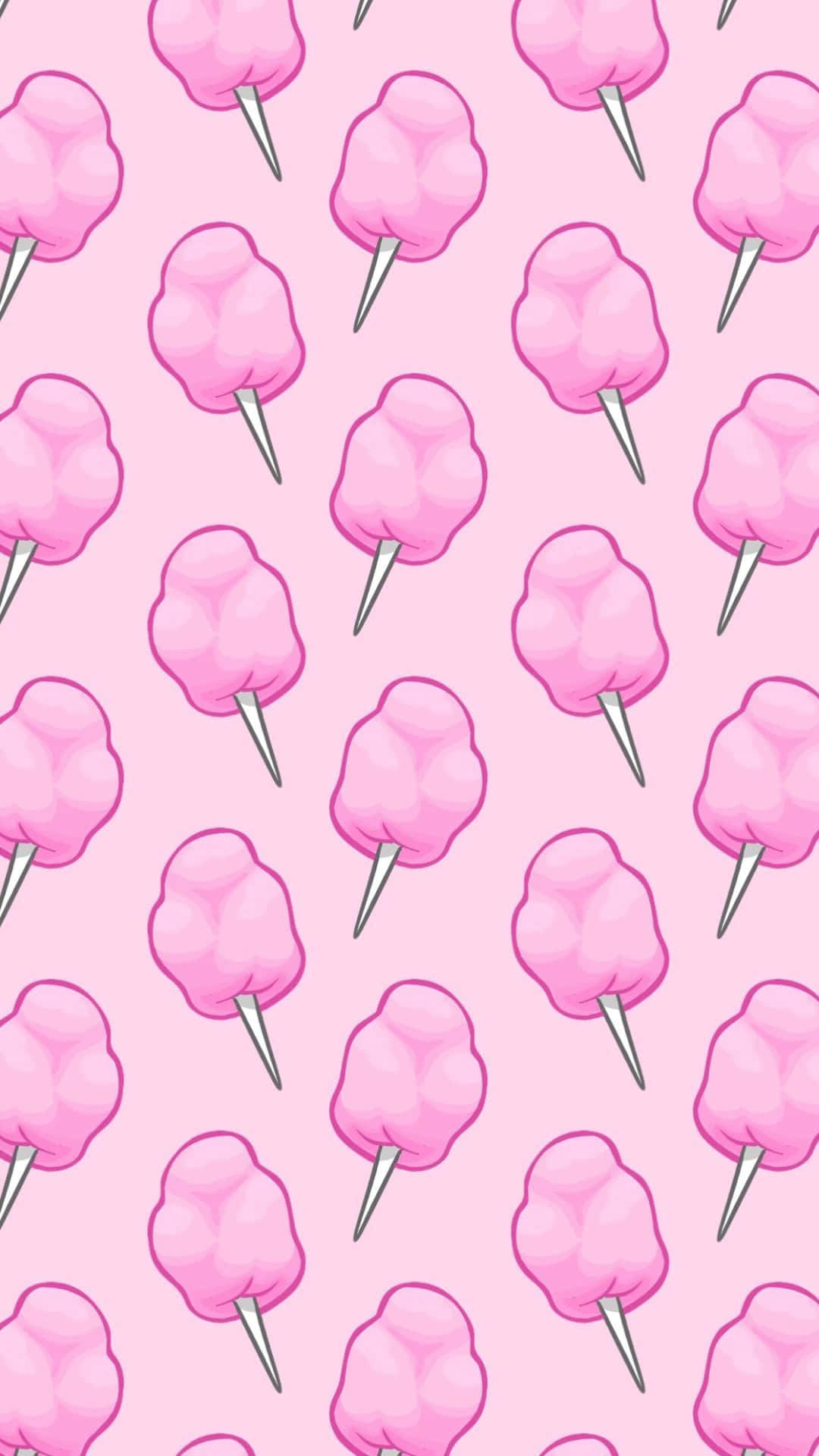 Pink Cotton Candy Pattern With A Pink Background