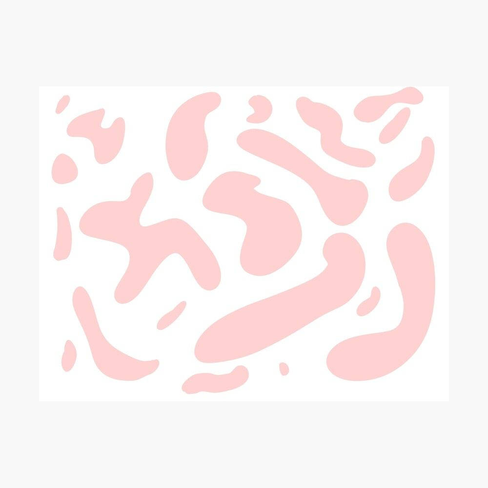 Pink Cow Print In White Background