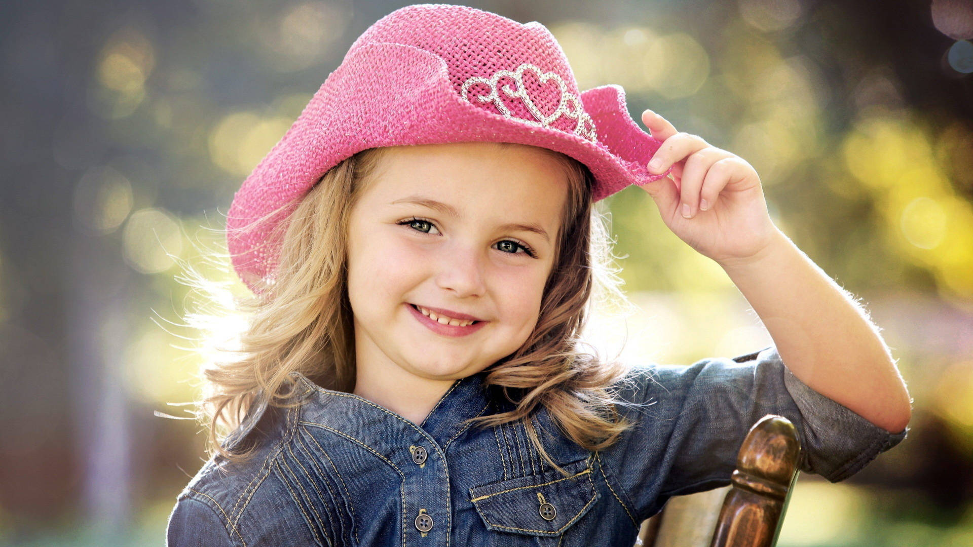 Pink Cowboy Hat Baby Girl Background