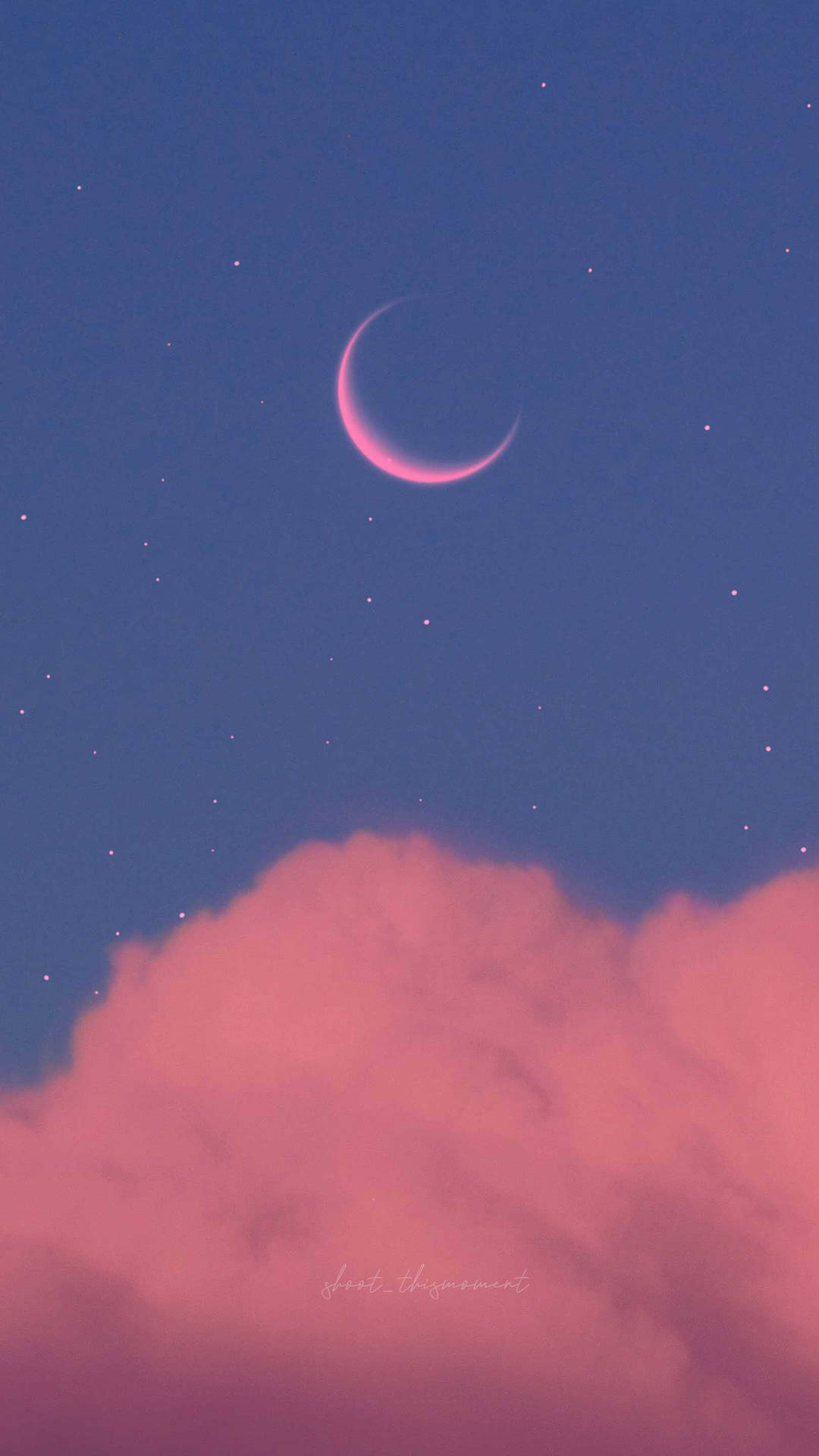 Pink Crescent Moon Tumblr Iphone Background