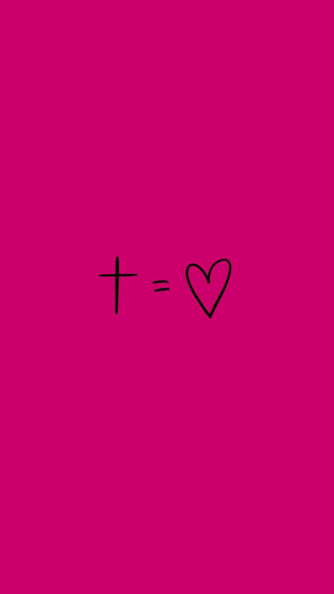 Pink Cross Generously Showing Divine Love Background