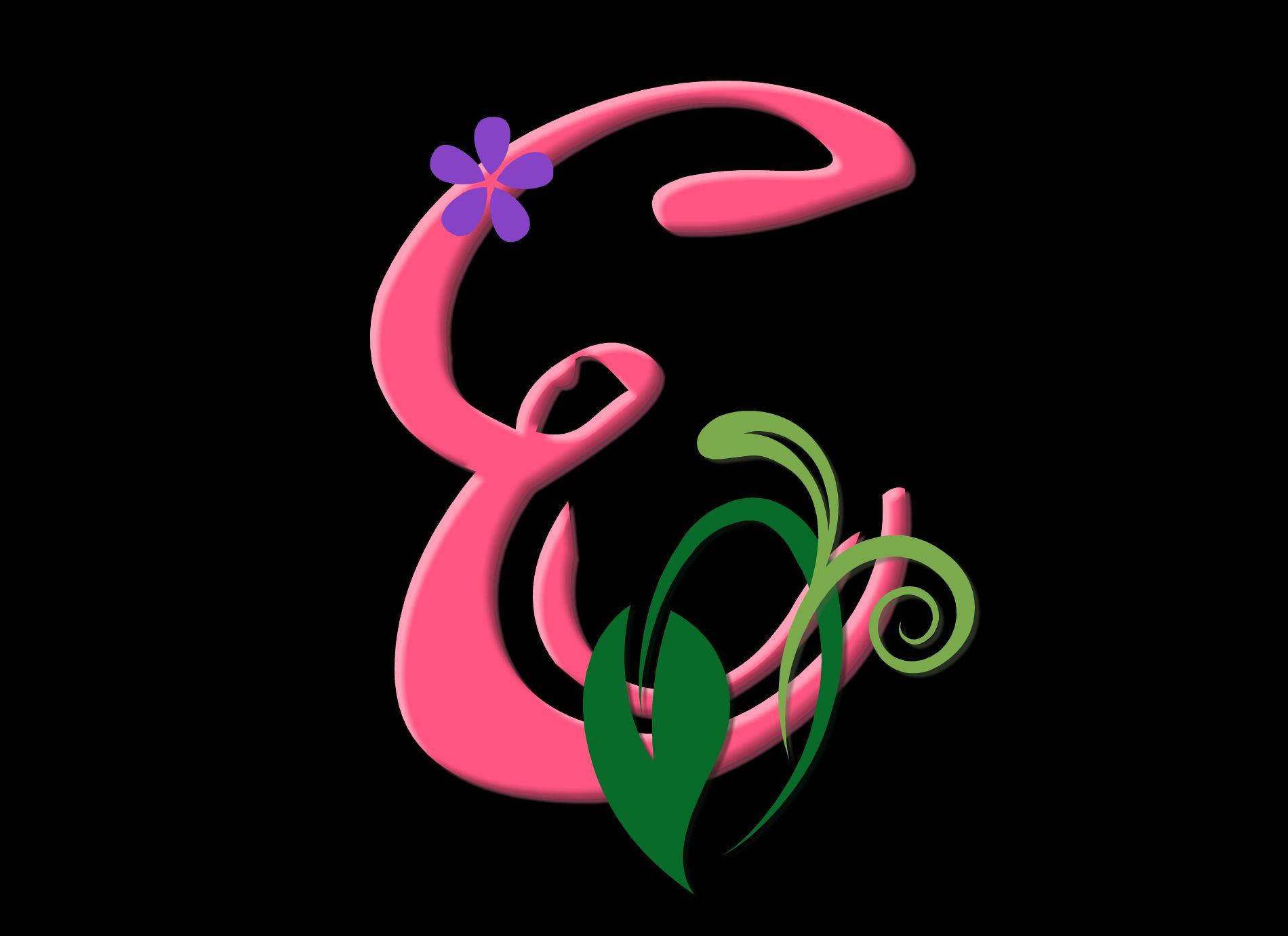 Pink Cursive Letter E Background
