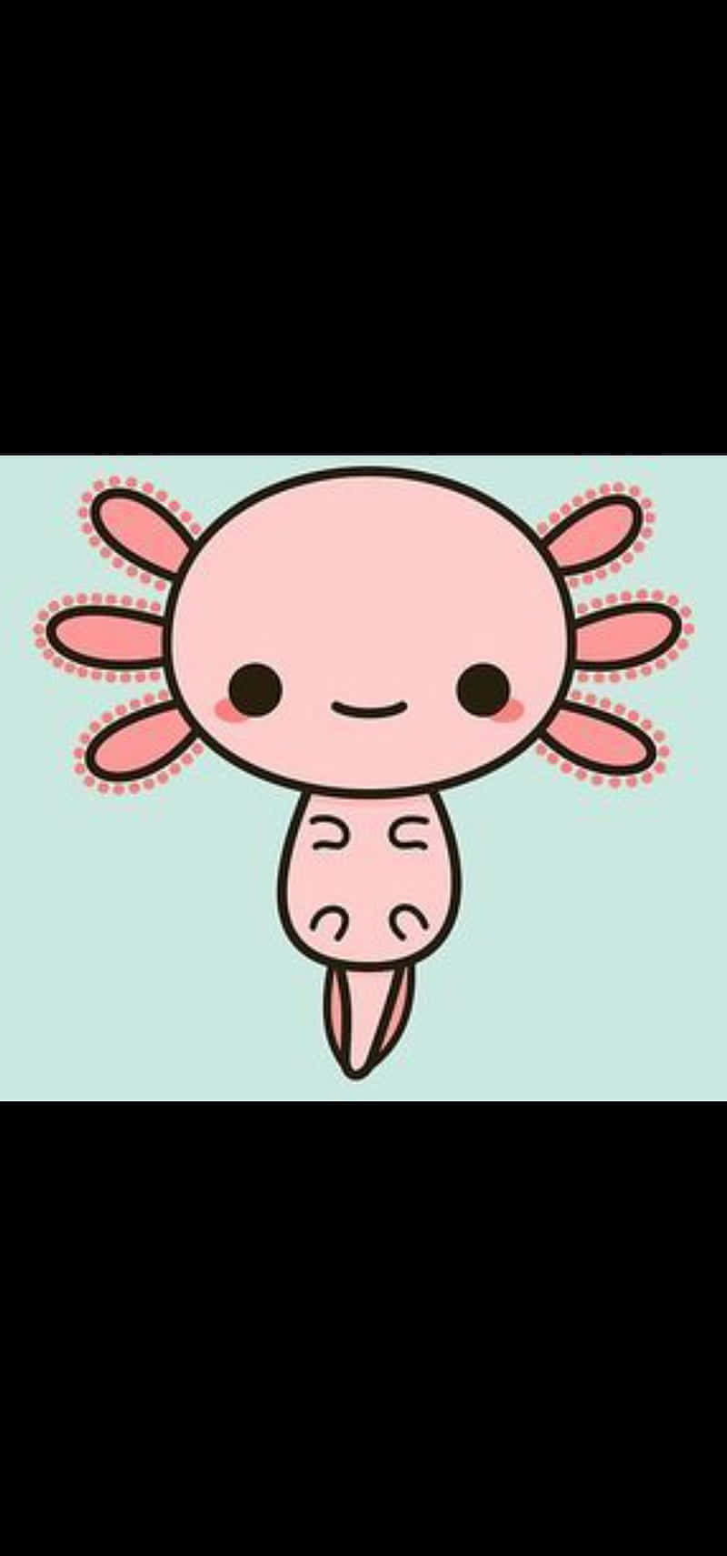 Pink Cute Axolotl Digital Illustration Background