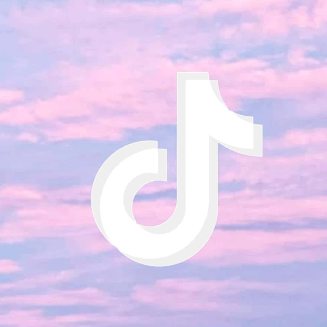 Pink Cute Cloud Tiktok Logo Background