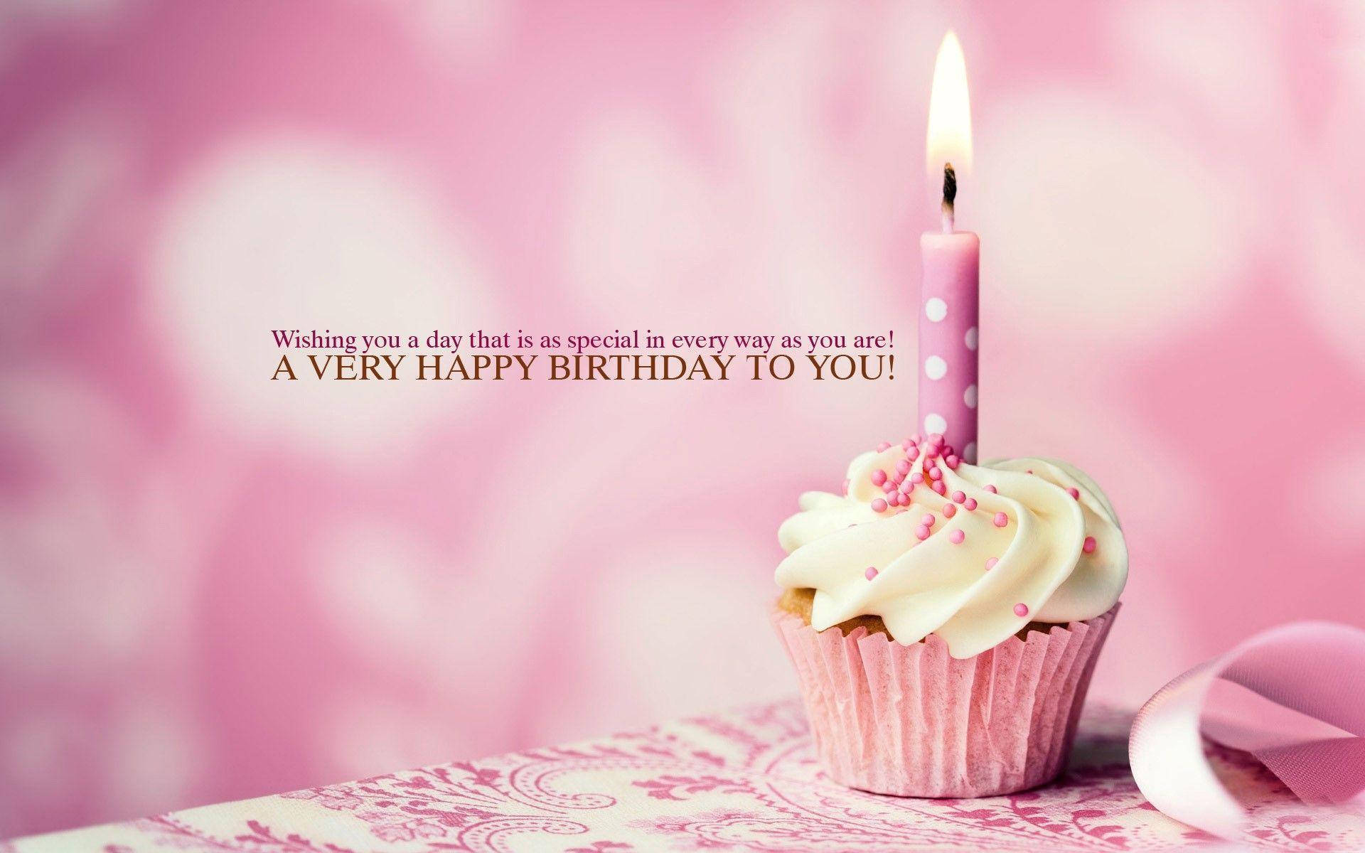 Pink Cute Cupcake Birthday Background Background