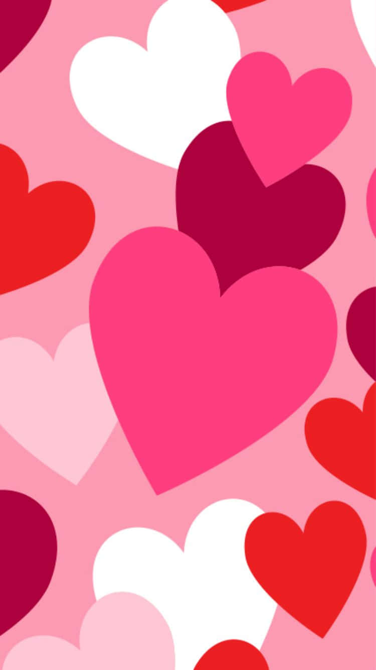 Pink Cute Valentines Hearts Vector Art Background