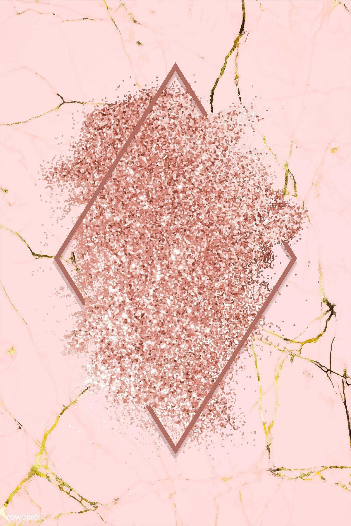 Pink Diamond Gold Marble Background