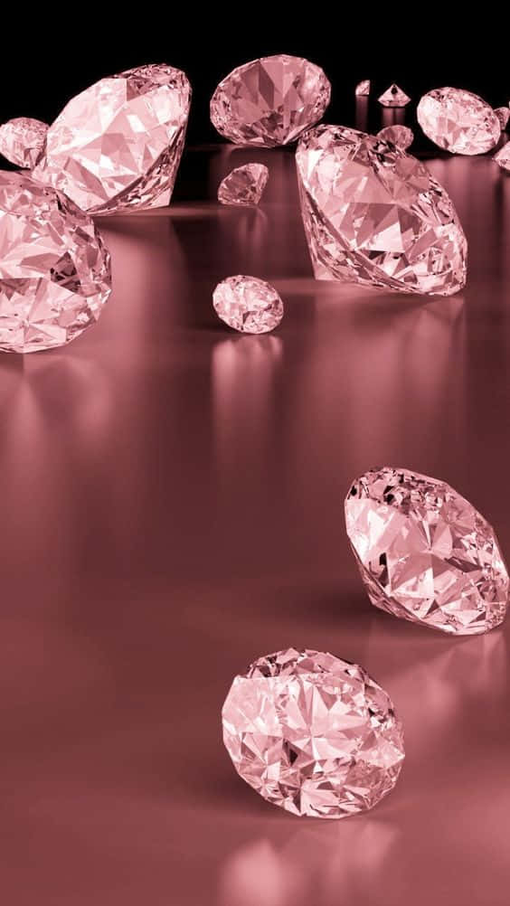 Pink Diamonds On A Black Background Background