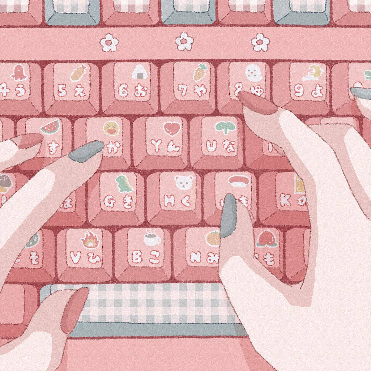 Pink Digital Art Keyboard Aesthetic Background