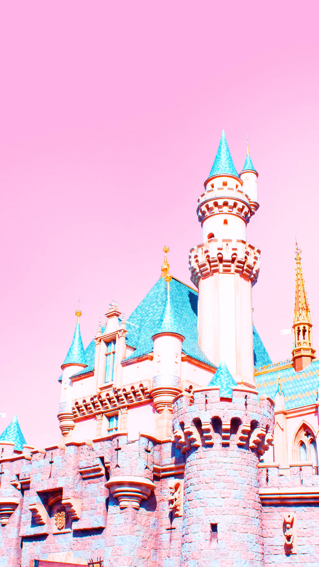 Pink Disney Castle Background