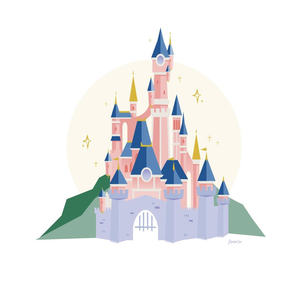 Pink Disneyland Castle Background