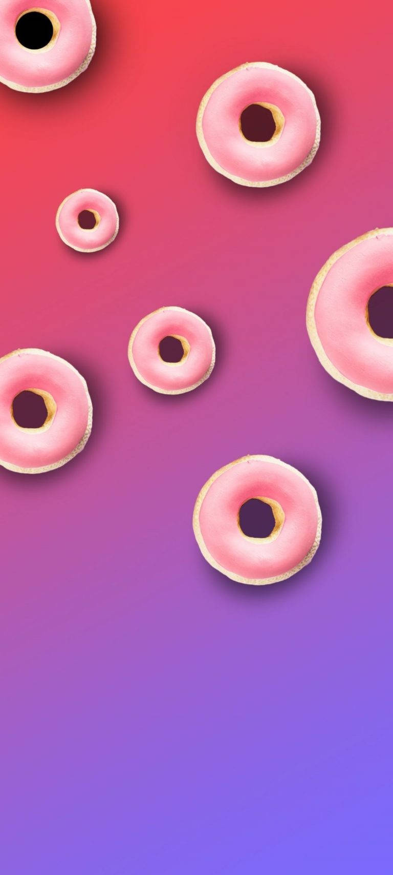 Pink Donut Punch Hole Background