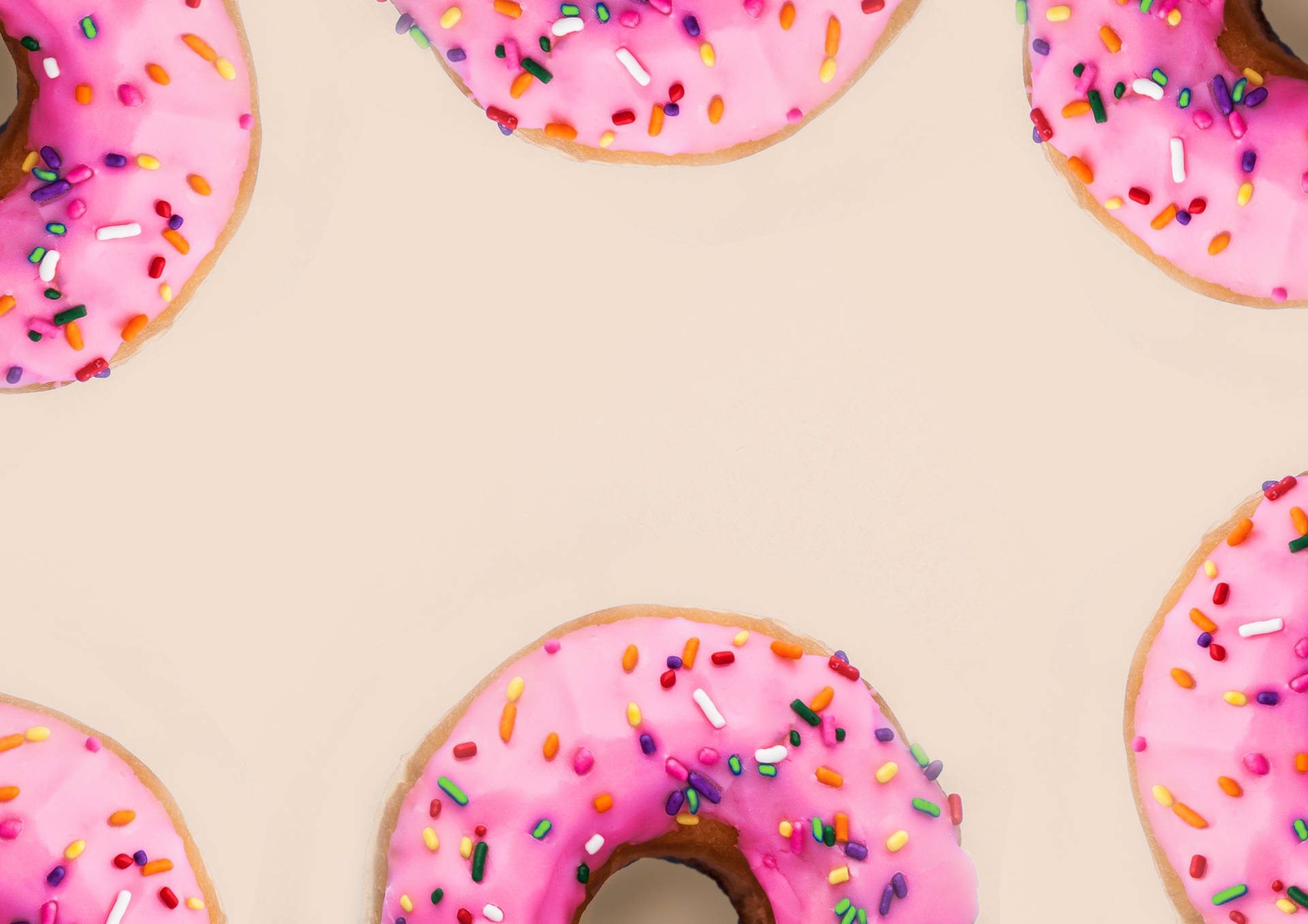 Pink Donuts Border Background