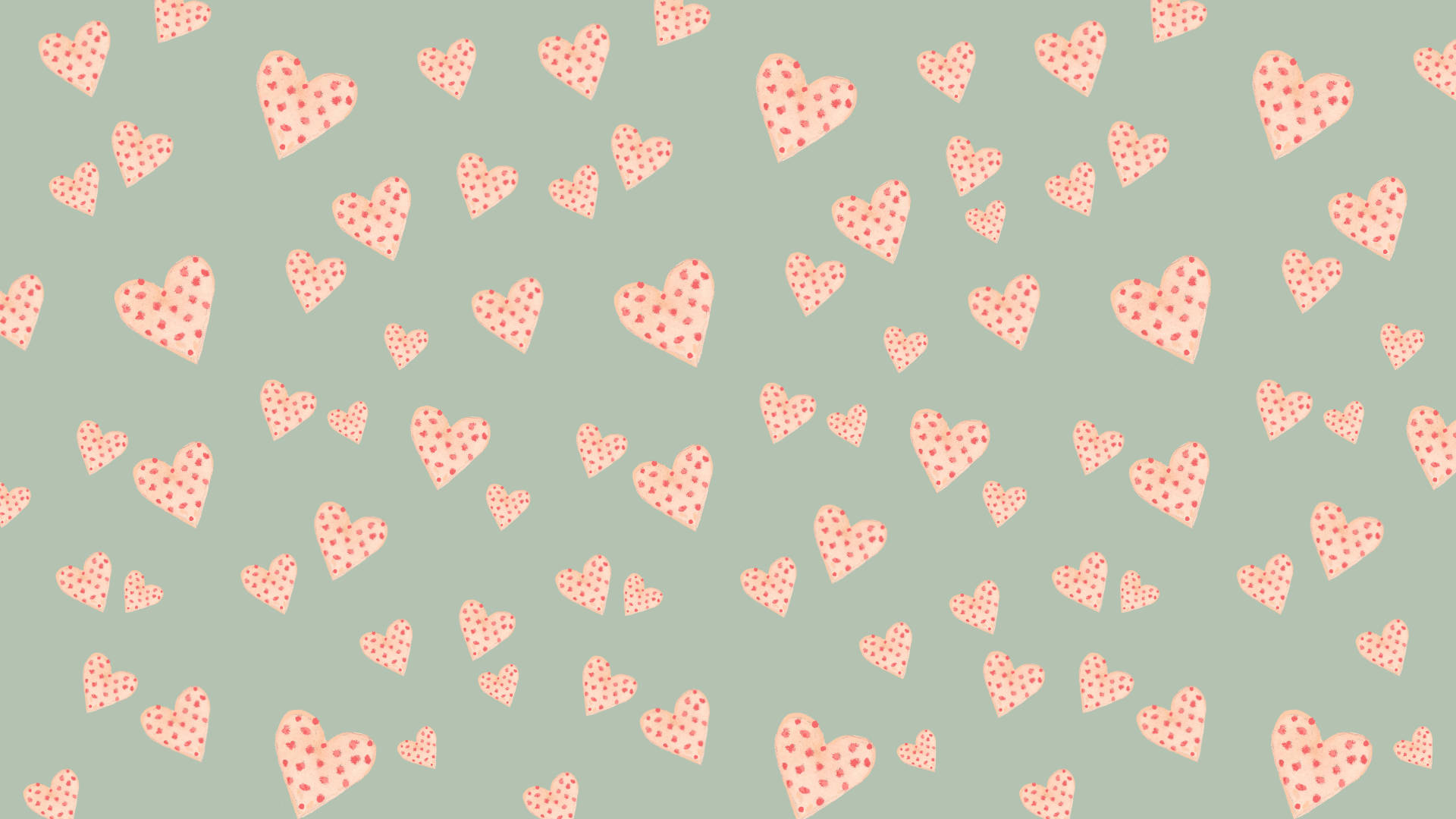 Pink Dotted Hearts Valentines Day Desktop Background