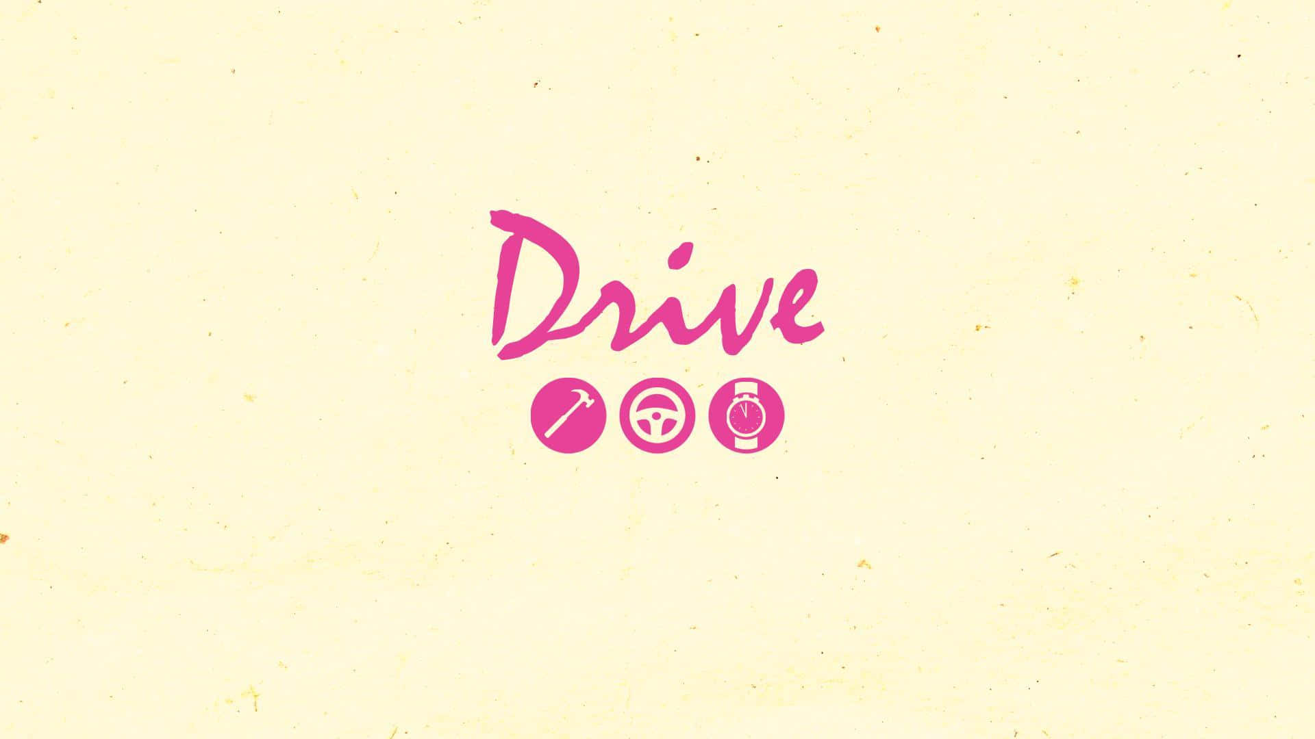 Pink Drive Logo Yellow Background Background