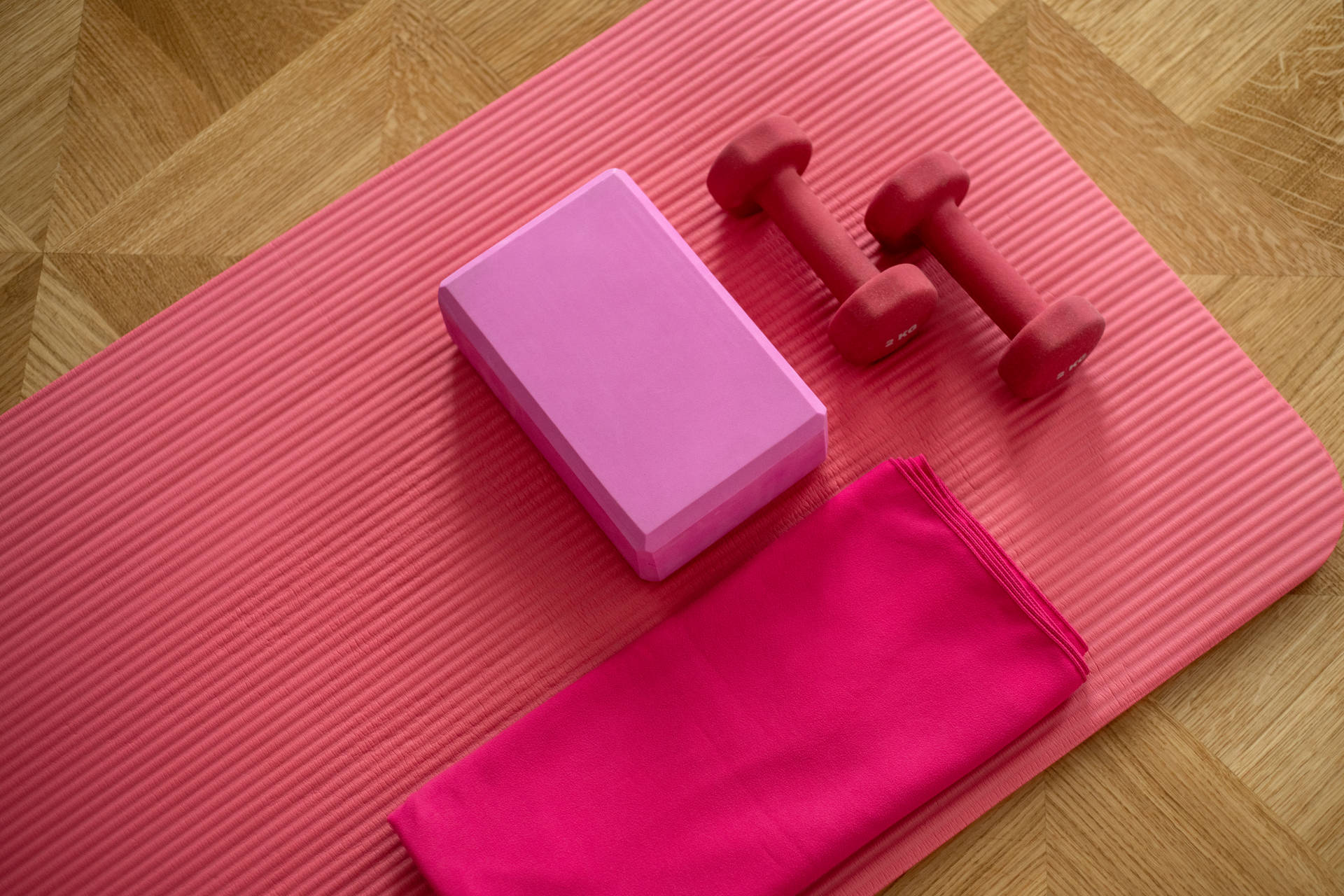 Pink Dumbbells For Weightlifting Background