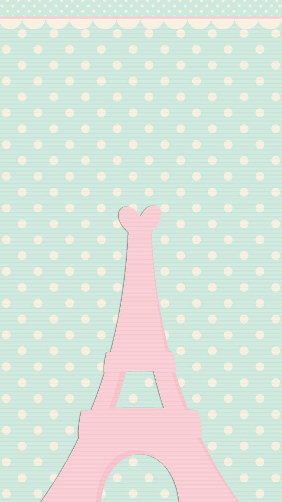 Pink Eiffel Kawaii Iphone Art Background