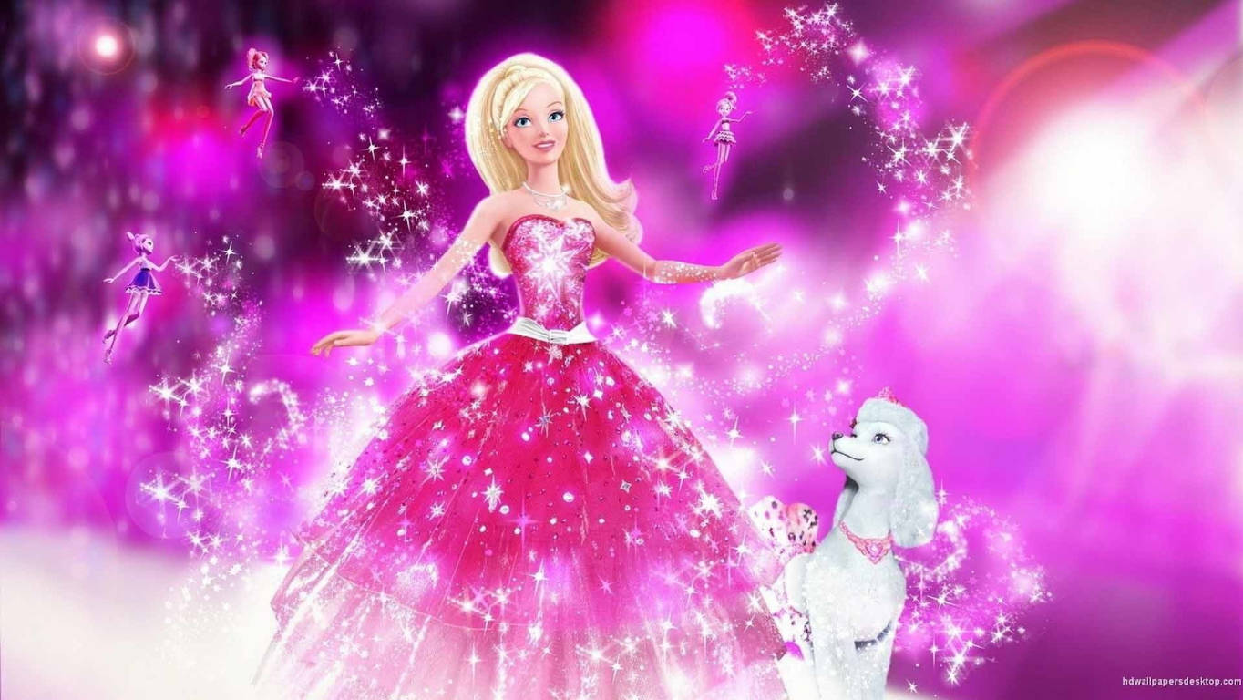 Pink Fairy Barbie Dog Background