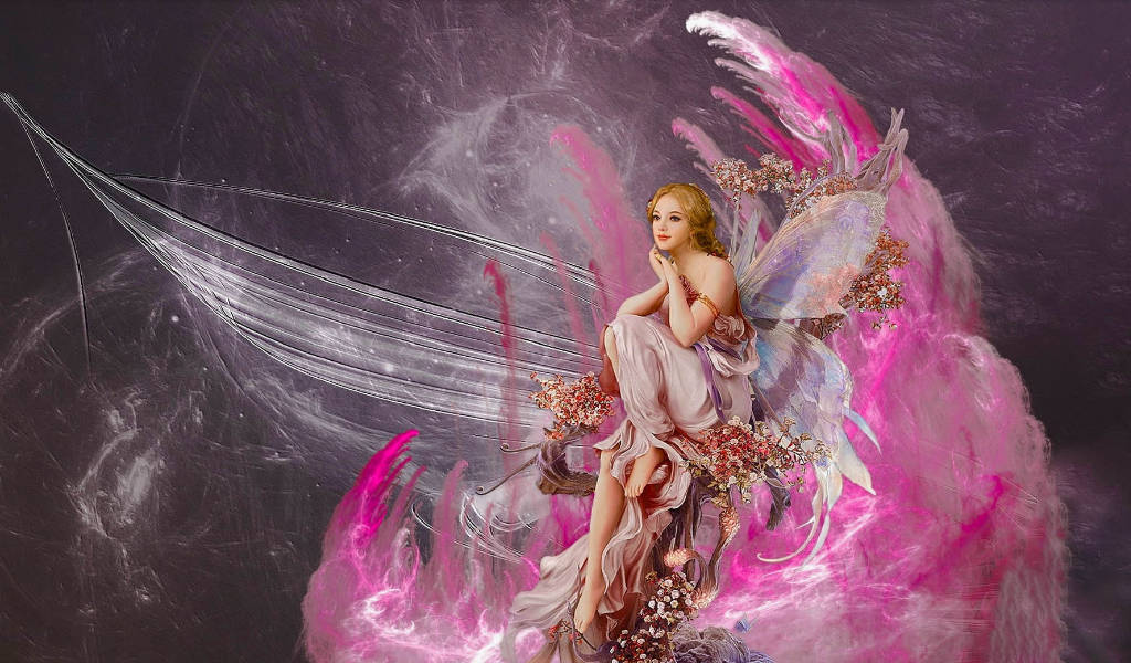 Pink Fairy Cloud Background