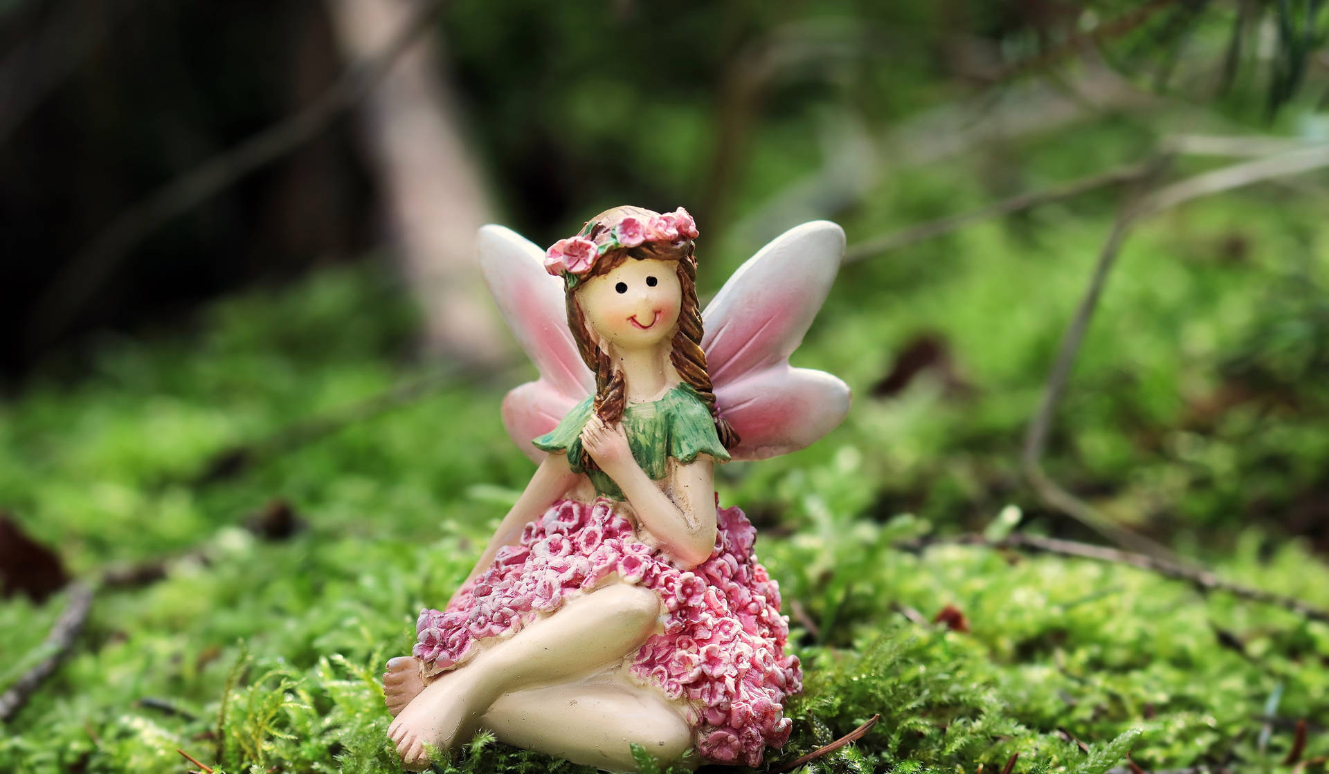 Pink Fairy Figurine Background