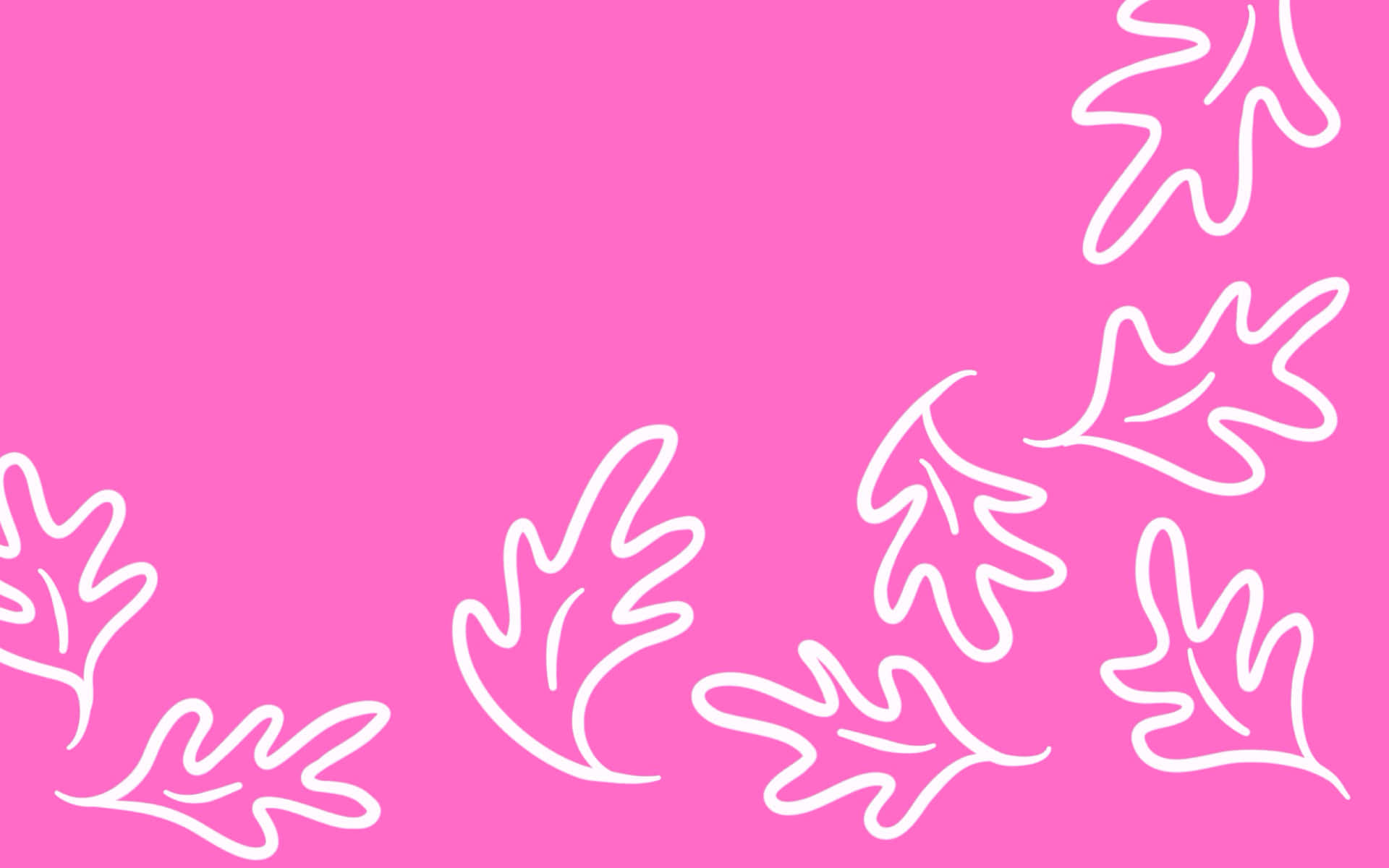 Pink Fall White Leaves Background