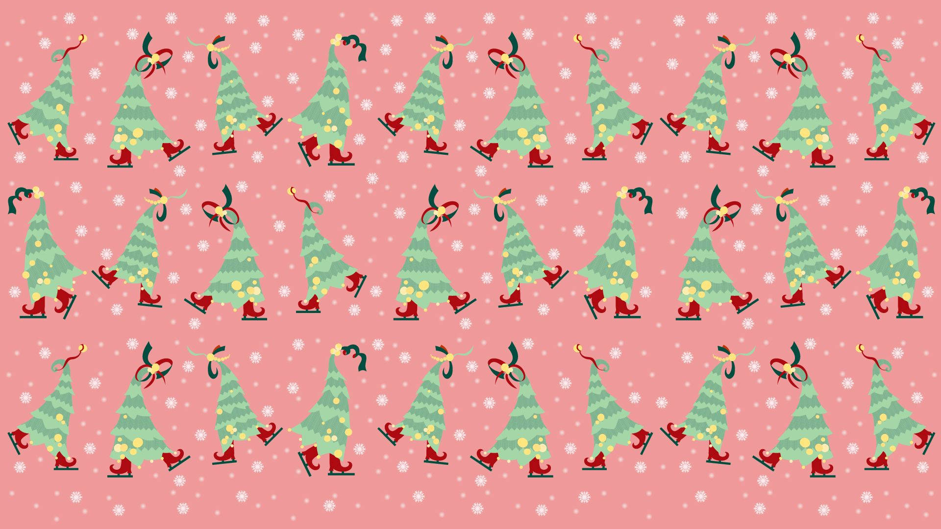 Pink Festive Christmas Trees Digital Art