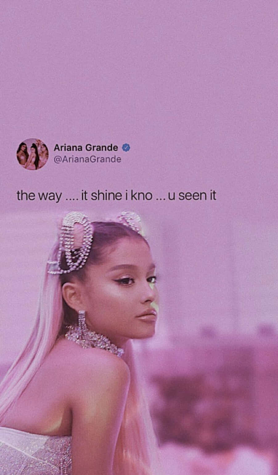 Pink Filter Ariana Grande 7 Rings Background