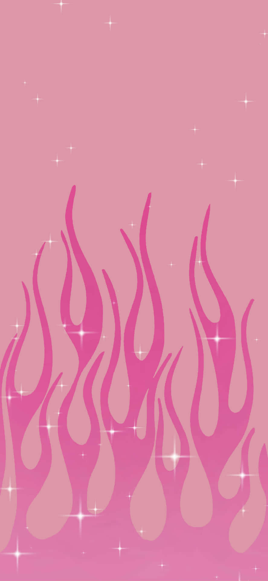Pink Fire Background With Stars Background