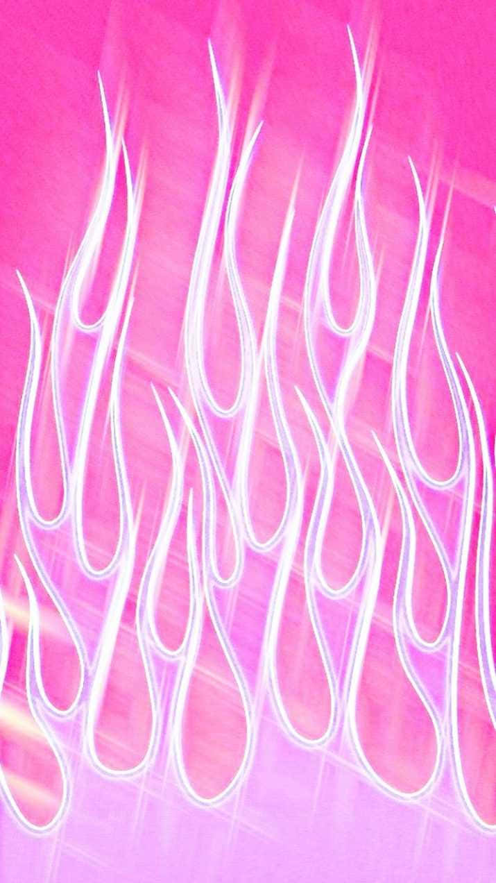 Pink Flames In Thin Strokes