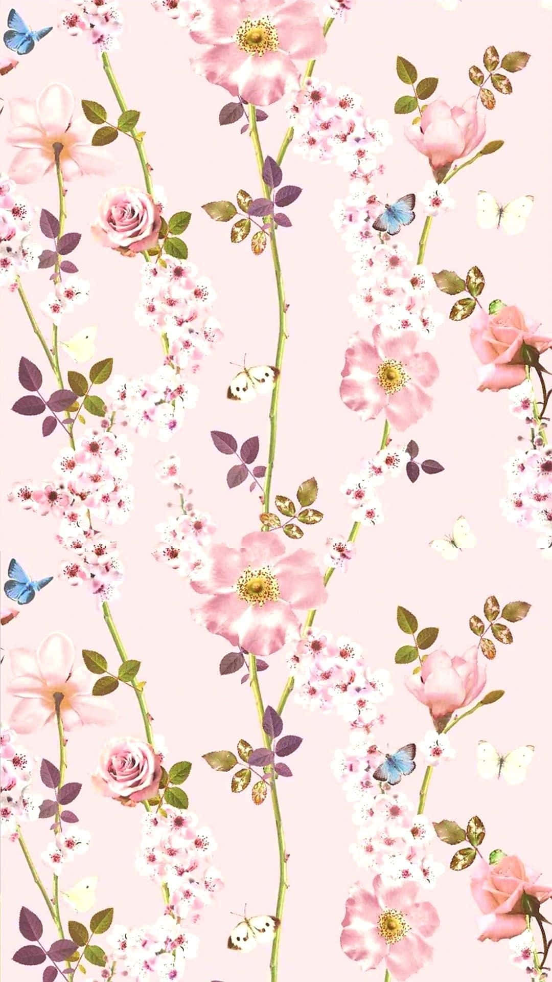 Pink Floral Colorful Design Background