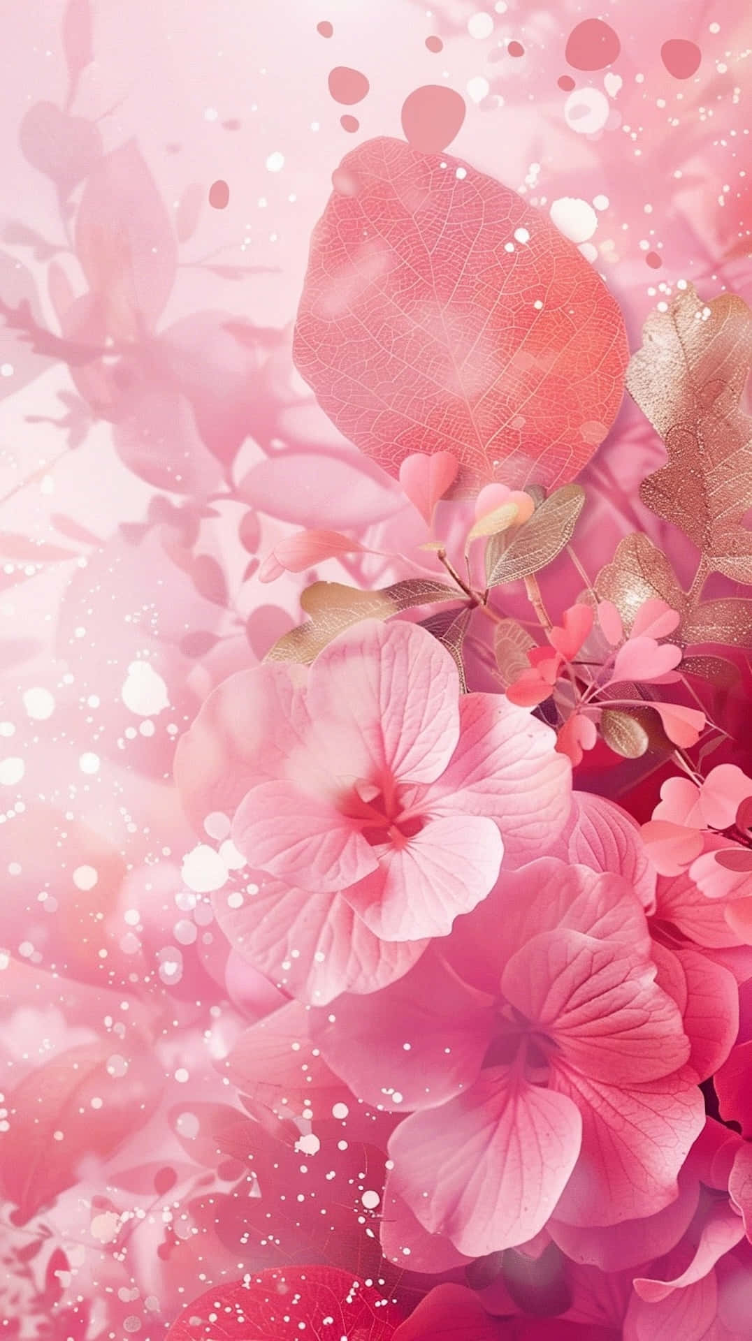 Pink Floral Fantasy Background Background