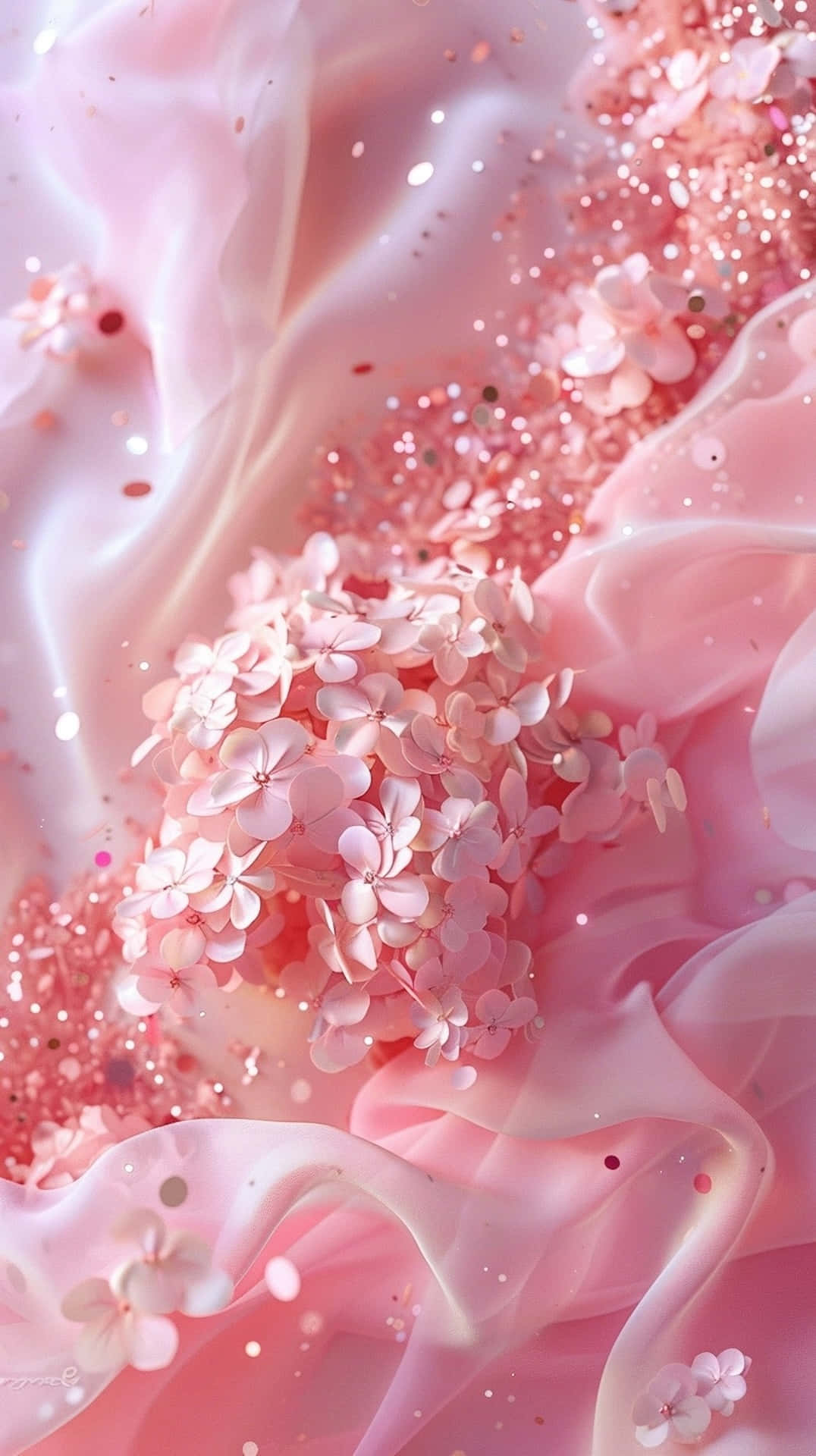 Pink Floral Fantasy Sparkle Background