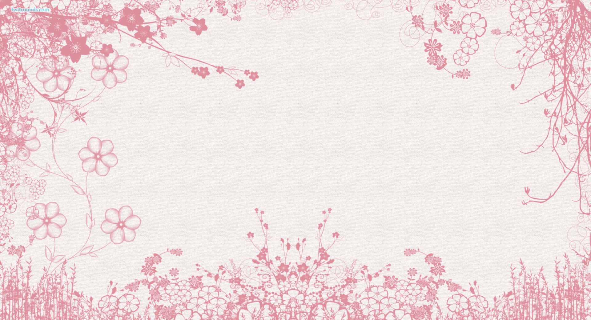 Pink Floral Frame With A White Background