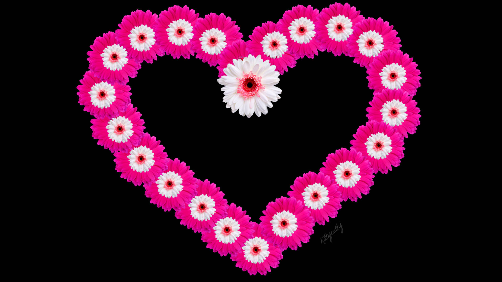 Pink Floral Heart Background