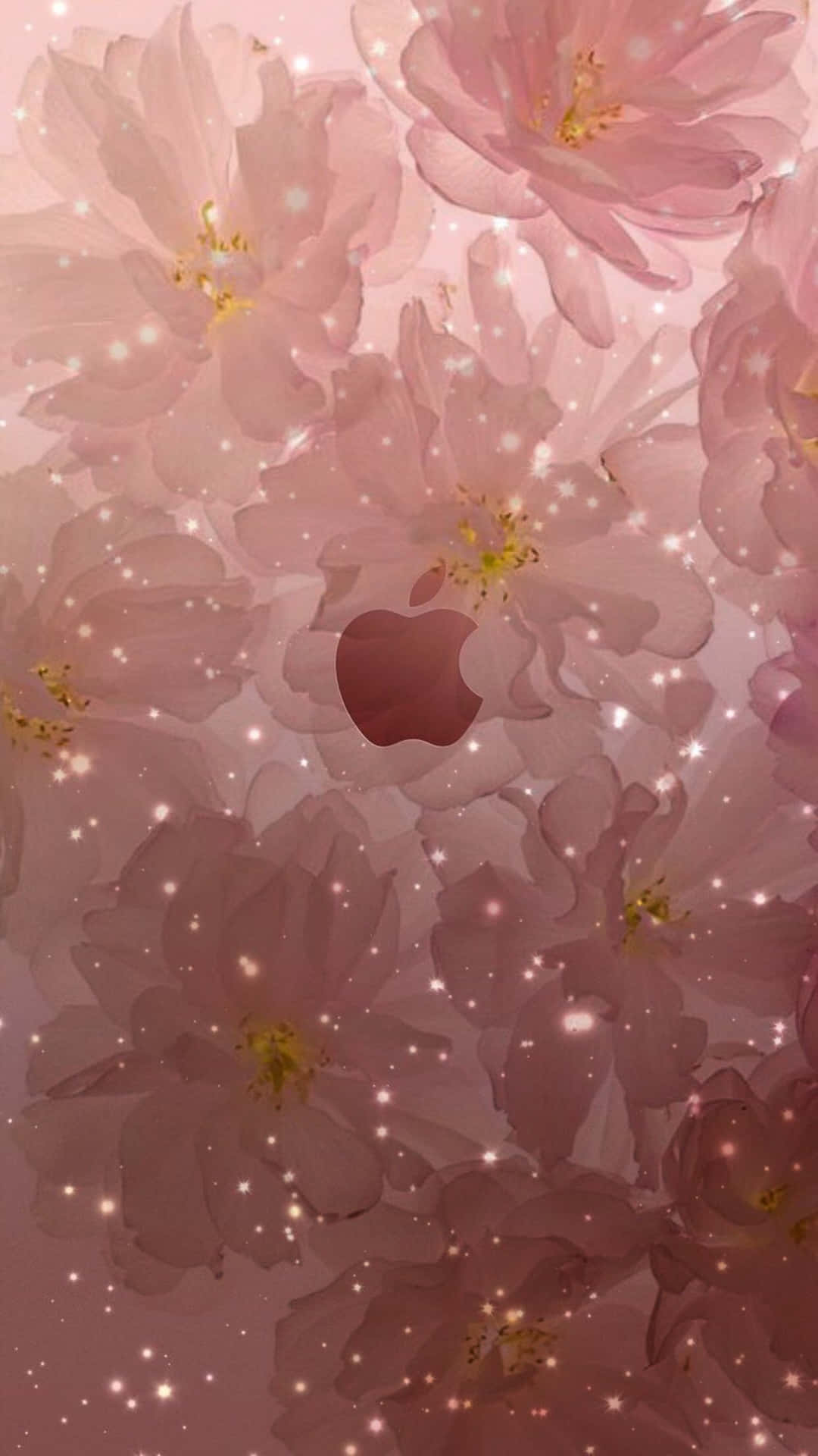 Pink Floral Rose Gold Apple