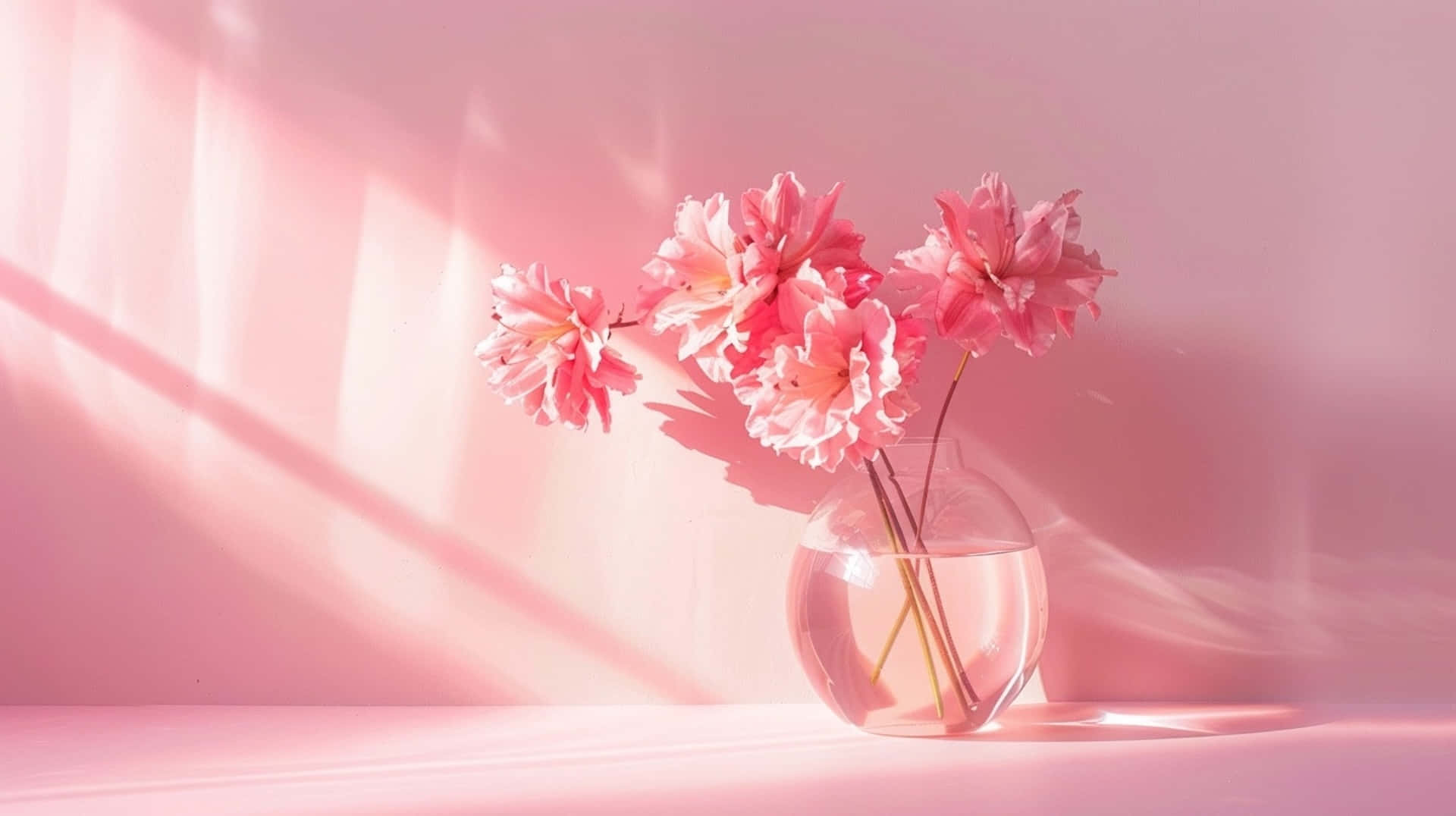 Pink Floral Still Life Y2 K Aesthetic Background