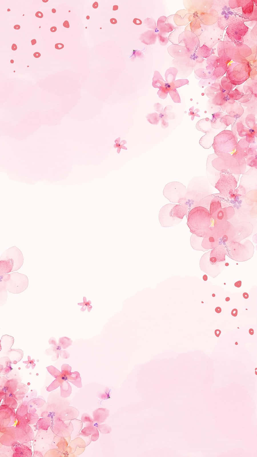 Pink Floral Watercolor Background Background