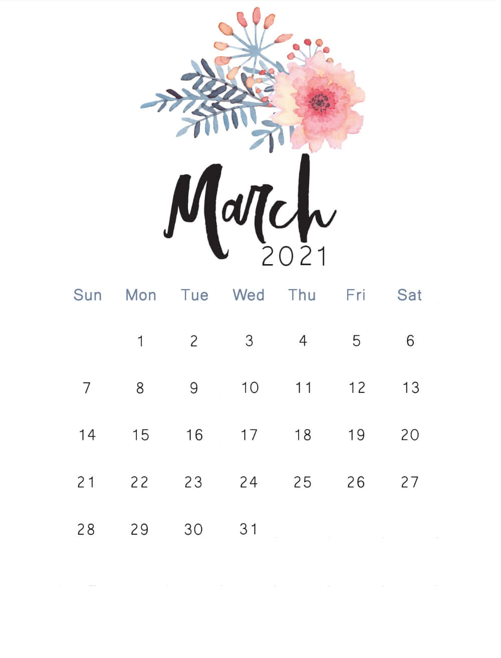 Pink Flower Cute March Background