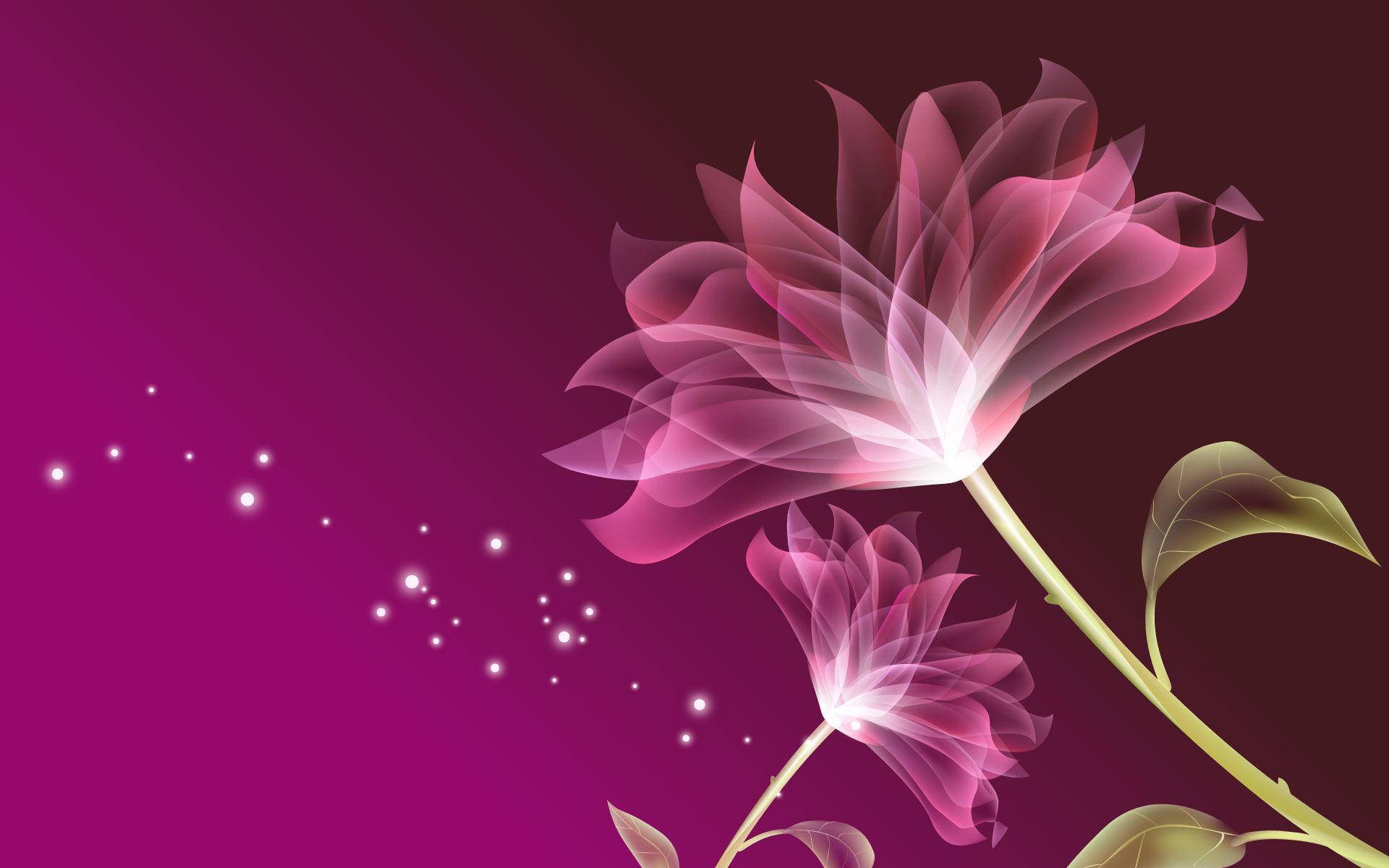 Pink Flower Illustrated Background