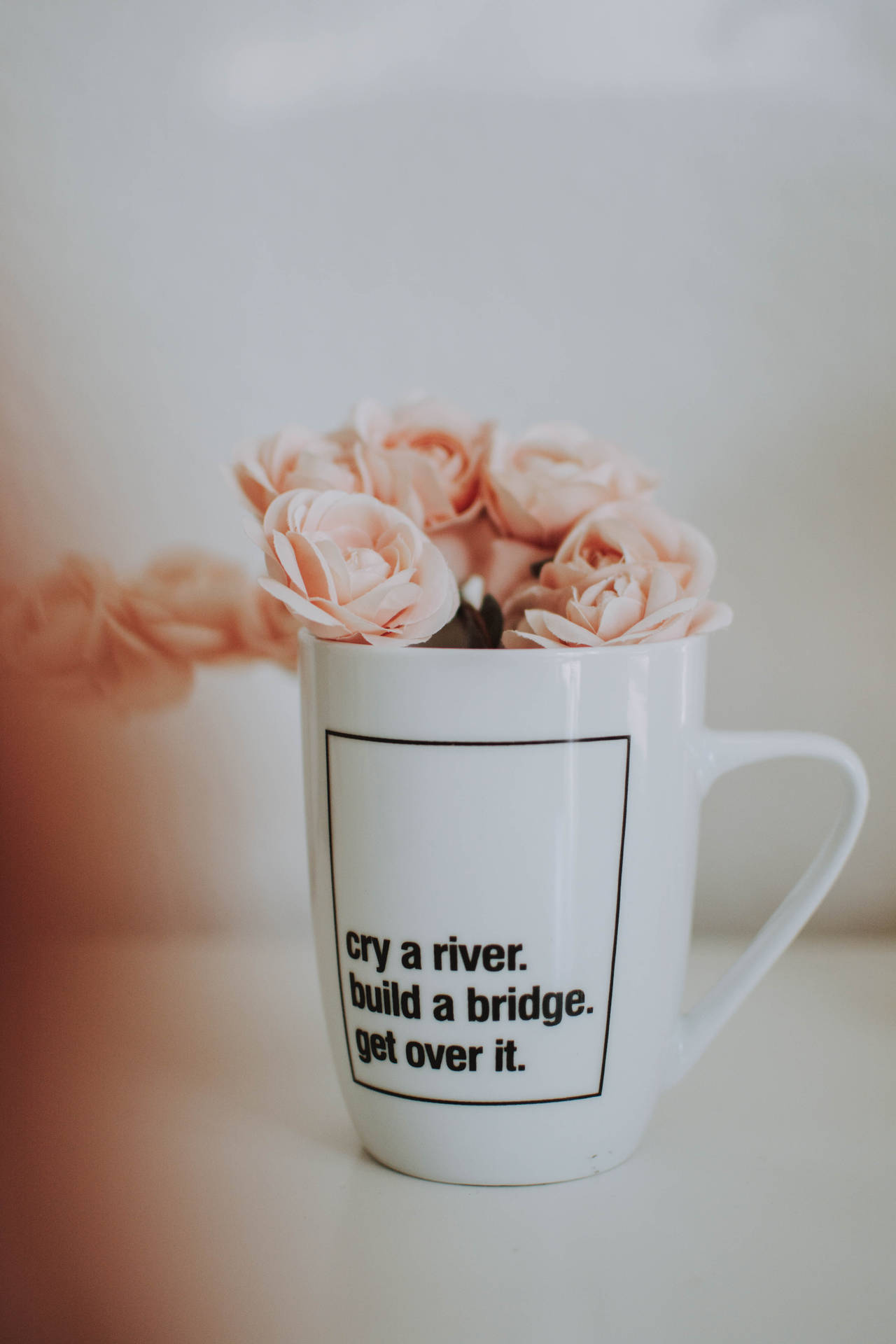 Pink Flowers Aesthetic In Mug